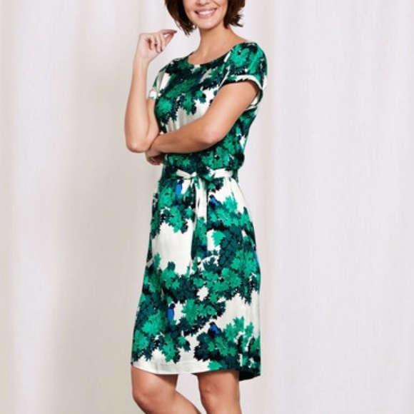 Boden Dresses & Skirts - Boden Ivy Floral Leaf Bird Print Dress Pockets 4